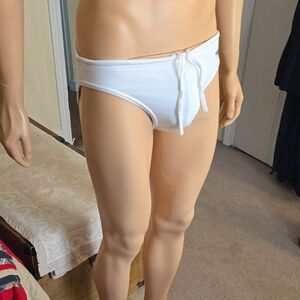 Classic White Speedo Swim Briefs with Drawstring